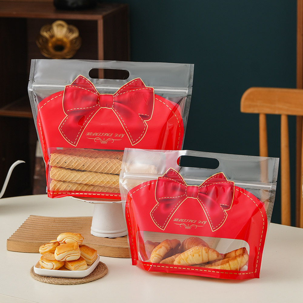 新年烘焙点心包装袋蝴蝶结自立手提烘焙雪花酥牛轧糖糕点年货密封,厨房/烹饪用具,点心包装盒/包装袋,淘宝优惠券,粉丝福利购,淘宝优惠卷