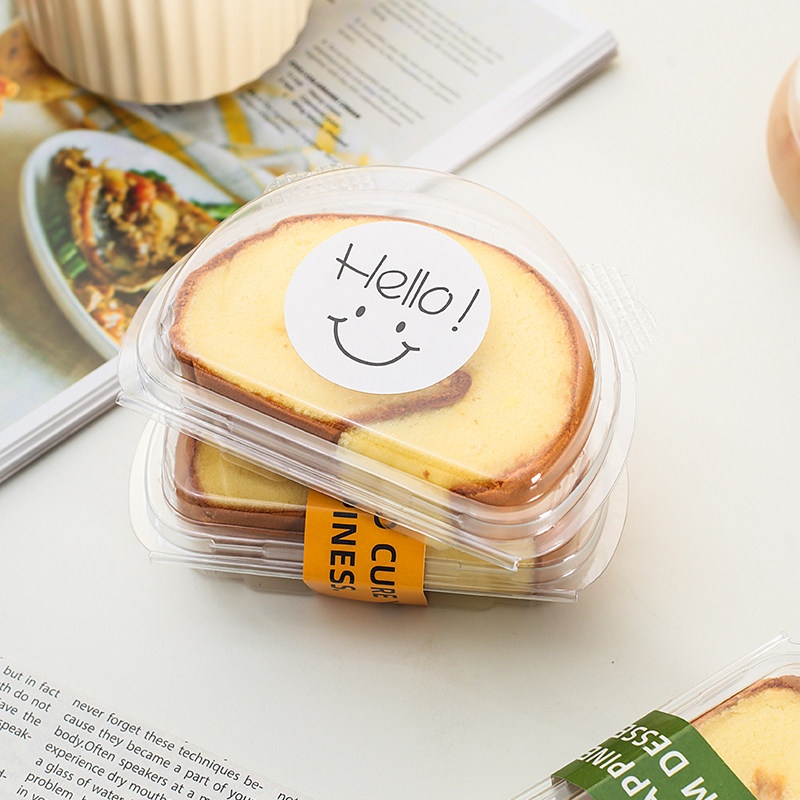 可爱小熊日式蛋糕卷单个包装盒烘焙点心手提透明山姆瑞士卷分装盒