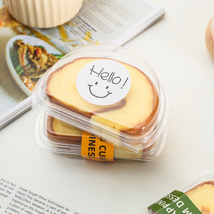 可爱小熊日式蛋糕卷单个包装盒烘焙点心手提透明山姆瑞士卷分装盒