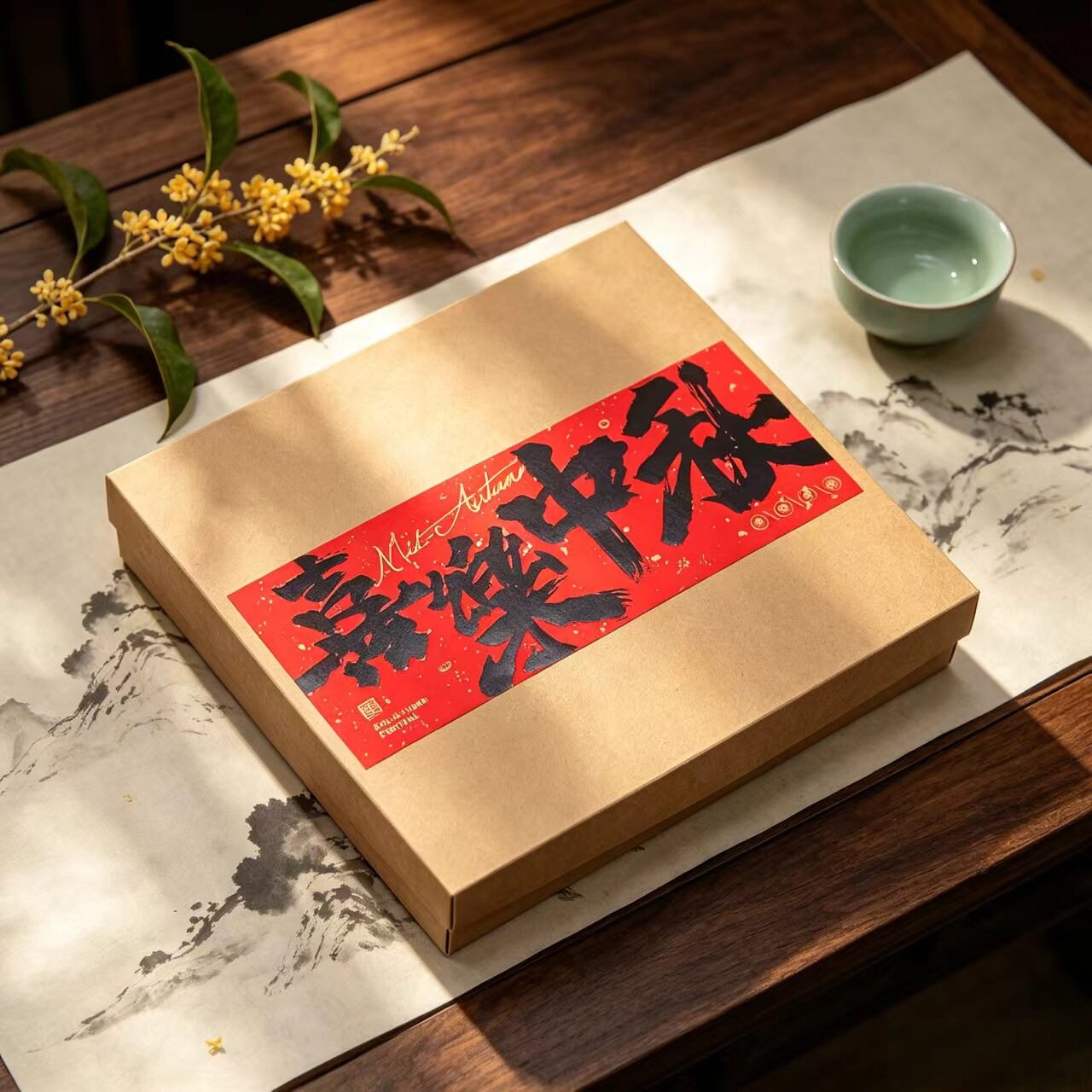 中秋月饼包装盒空盒手提牛皮纸袋蛋黄酥九宫格中式糕点新款礼品盒