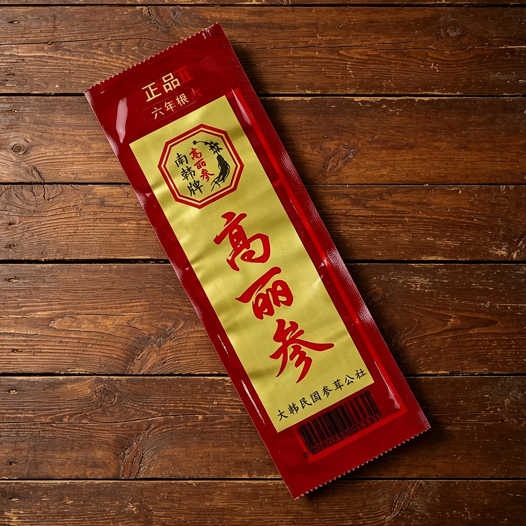 高丽参包装袋韩国别直参带条码平口机器封口礼品塑料透明一条装袋