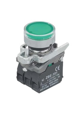 永前LA128EA金属按钮开关带灯平钮复位型 XBEA4-BW33M5 BW34M5