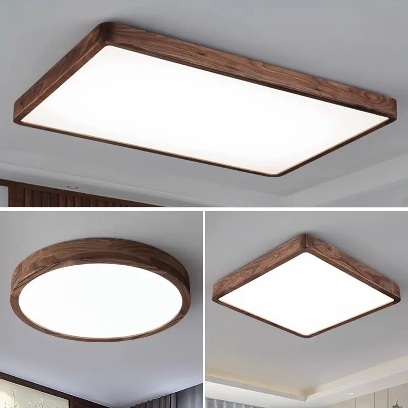 北美胡桃木简约全光谱护眼吸顶灯