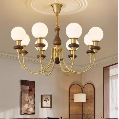 胡桃木全铜客餐厅魔豆吊灯