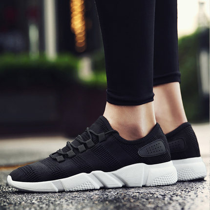 夏季飞织网鞋男士运动休闲鞋韩版潮流透气网面板鞋男鞋子帆布潮鞋