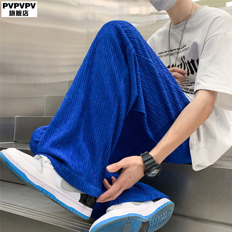 美式hiphop冰丝凉感拖地长裤