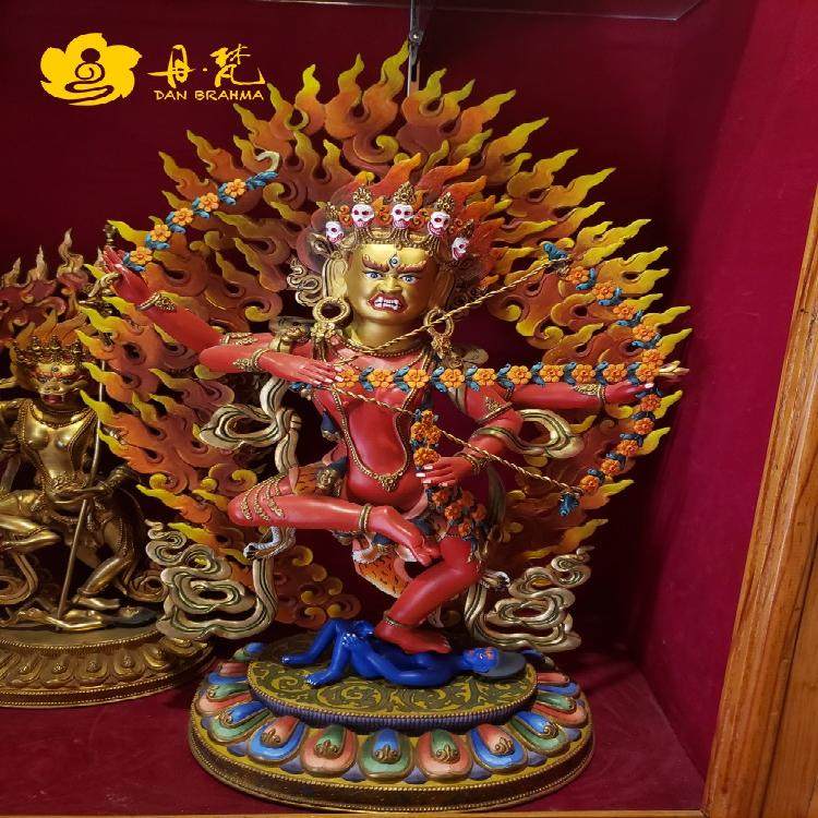 尼泊尔精品鎏金彩绘作明佛母雕像密宗咕噜咕咧雕像2尺高66cm其他