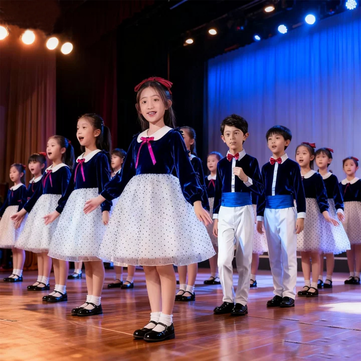 元旦歌唱中小学生古筝朗诵演出服