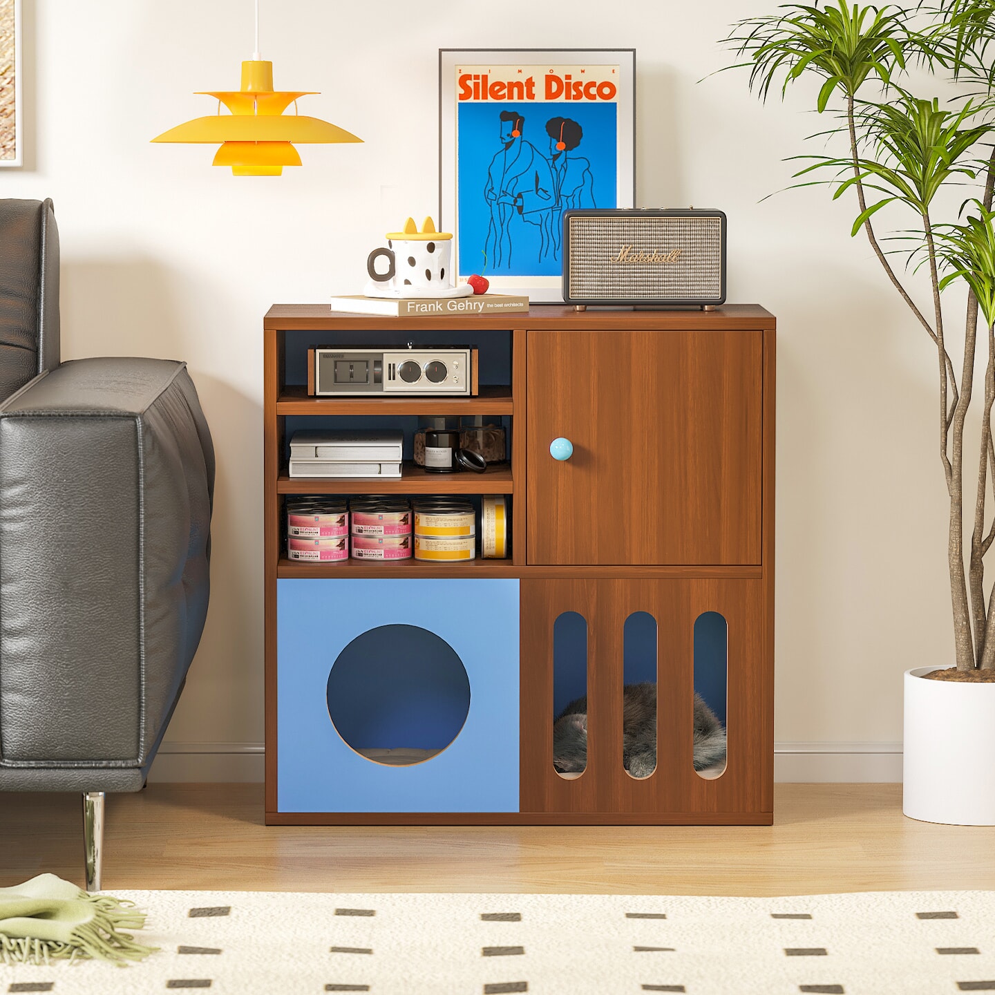 实木人宠物斗柜收纳架