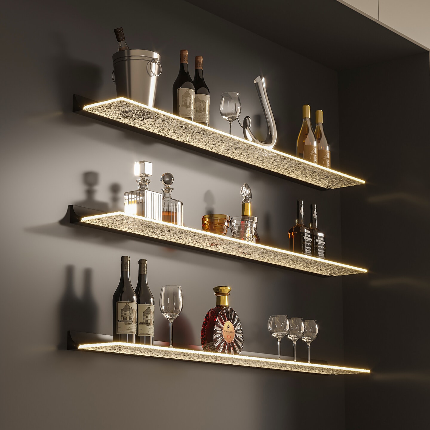 铝合金LED发光层板亚克力展示架