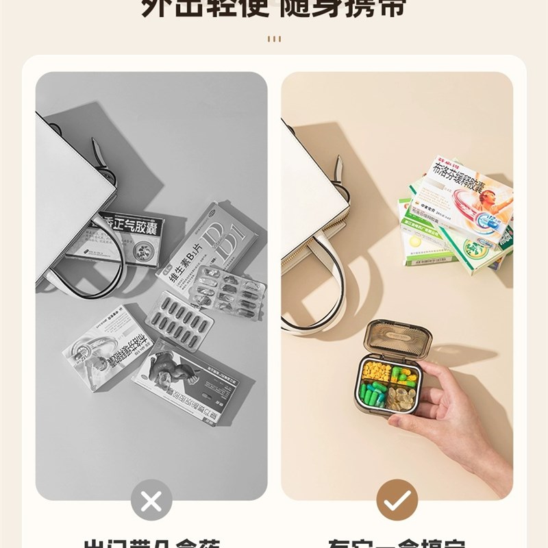 速发分疆包邮哥药盒便携一日三餐新装盒密封防潮分药器随身一周药