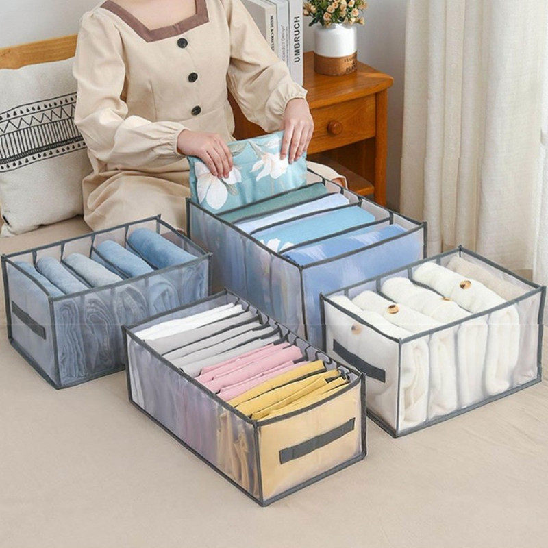 速发衣服收纳袋柜用衣家衣物裤子整理箱大容透明抽屉舍布艺宿式储
