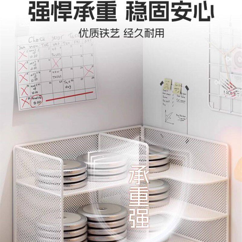 速发桌上置物架转角书架工位拐角小型书柜简易办公室桌上收纳书架
