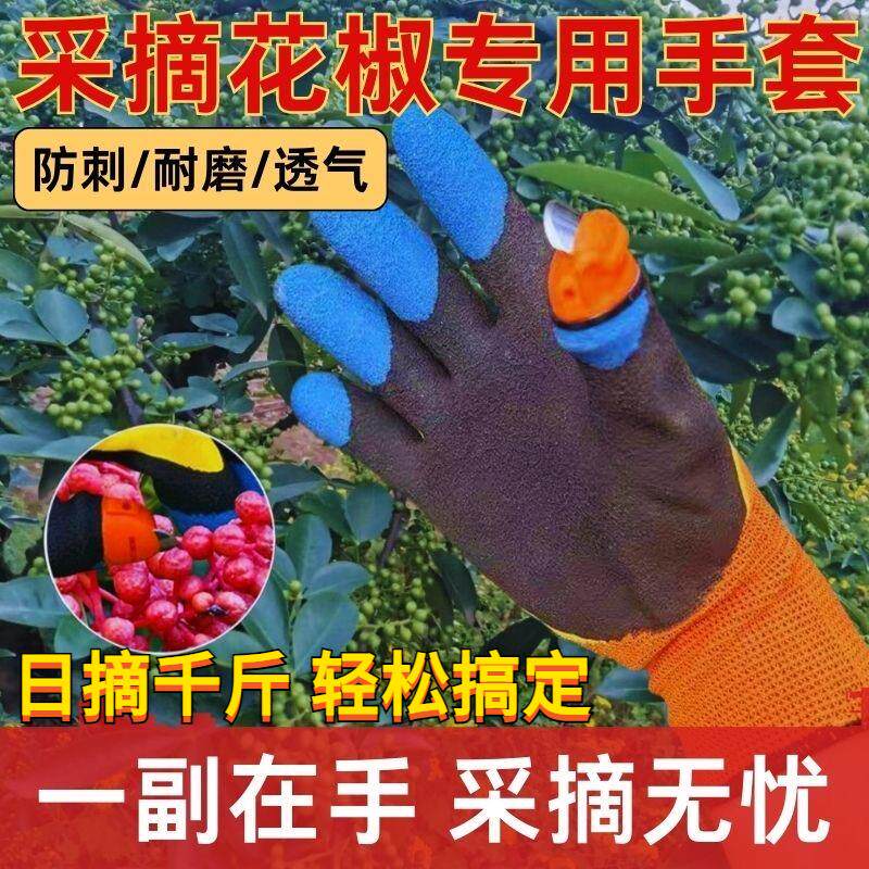 现货多功能采摘手套n摘菜拇指刀手指套摘花椒手套摘豆角草莓采茶