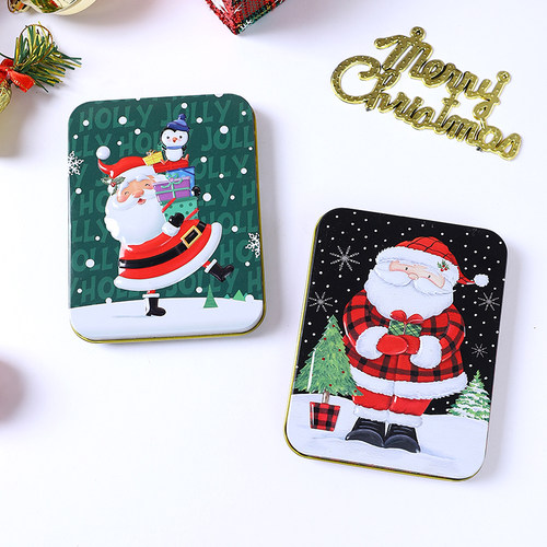 速发圣诞节便携马口收放照名片存盒盒小卡铁纳盒子卡牌卡片收藏盒
