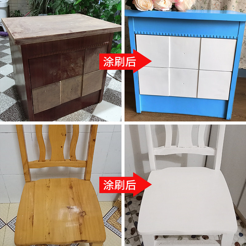 速发水性木器漆木门漆改色翻t新自刷油漆家俱酒柜衣桌子凳子翻新