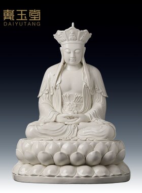 速发陶瓷水波纹地藏王菩萨摆像省级大师林建平收藏佛术客厅艺件