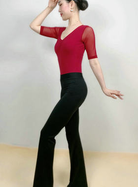 速发形体训练服礼装舞蹈连体练功服黑色套习培练仪服新款
