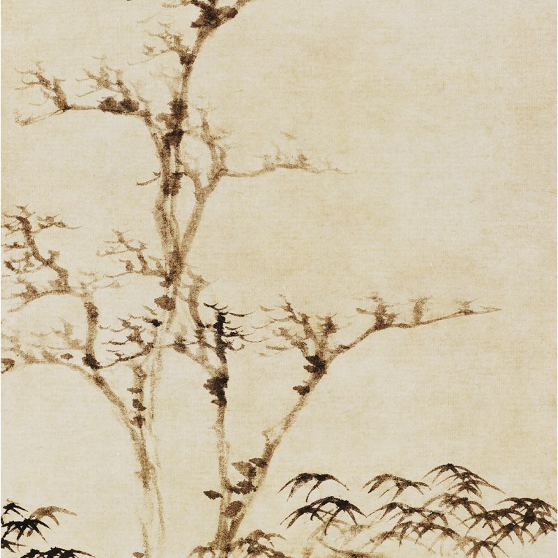 高端瓒枯木幽篁图l国古水墨复画轴画作品竖幅挂字微喷仿古复制奢
