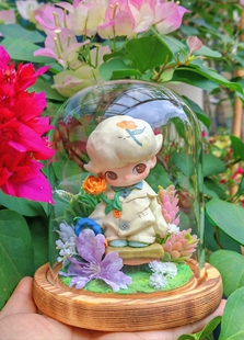 泡泡玛特dimoo如果今天星期八系列好大儿盲盒收纳玻璃发光展示盒