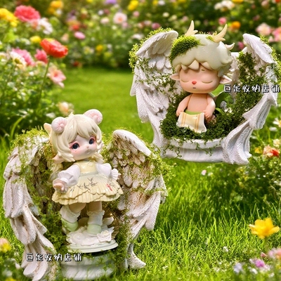 古风盲盒造景材料仿真青苔翅膀