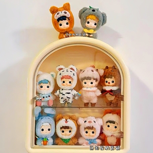 泡泡玛特hacipupu哈次动物贴贴壁挂盲盒手办收纳柜展示架端盒防尘