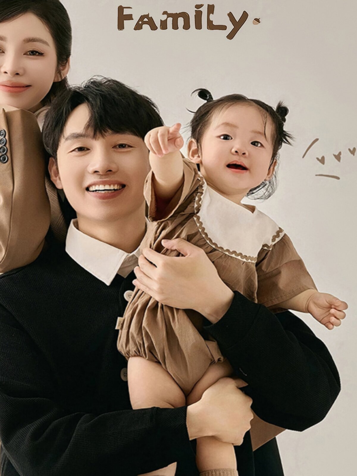 사진촬영 친자복 2024 3 4인 가족을 위한 새 정장 슈트 100세 생일 사진 촬영 가족 의상