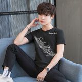 1508-DT16-P8短袖T恤夏新款冰丝感潮短袖男装宽松衣服T恤男羽毛白，男装T恤，星座1508-1