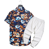 1508-CS10+K522-P45外贸欧美跨境现货短袖衬衫套装夏威夷沙滩衬衣，男装T恤，星座1508-1