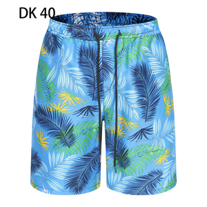 1508-DK40-P20直筒裤速干个性流行简约印花沙滩裤欧美五分裤短裤图片