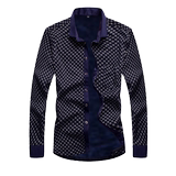 1508-B509-P45新款男士长袖方领保暖衫加绒加厚休闲印花衬衫男冬，男装衬衫，星座1508-1