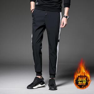 1508-K201-P20加绒加厚冬装裤2024休闲裤运动裤韩版哈伦裤修身男图片