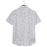 1508-TZ16-P40夏季短袖衬衣休闲薄款印花衬衫两件套修身短袖套装，男装T恤，星座1508-1