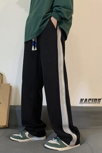 B335-A465-P55 控68 5050聚酯纤维 宽松拖地休闲卫裤侧边条子2图片