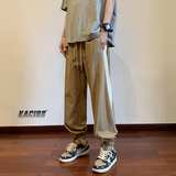 B335-A469-P55控68100宽松撞色拼接束脚休闲裤2，男装休闲裤，电商B335