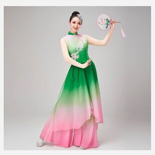 古典弹力舞蹈服装演出服女飘逸新款扇子伞舞表演服胶州秧歌服套装
