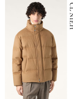 CLNIEH | 老钱风GIULIO 意大利进口羊驼毛混纺面料 95白鹅羽绒服