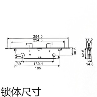 重型推拉门锁铝合金移门双勾锁亚尔重型移门四扇中间挂锁双倒钩锁