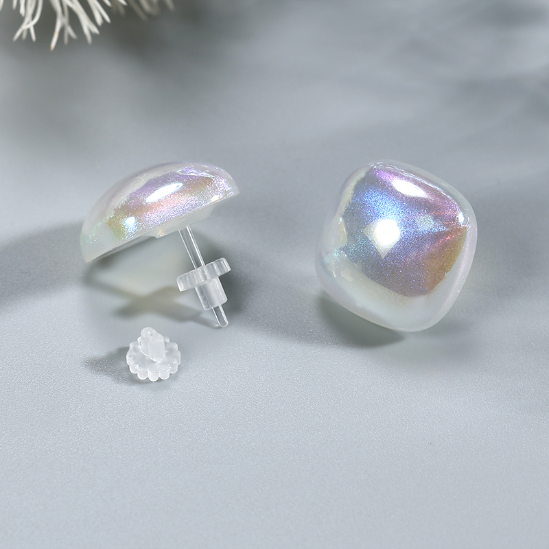 防过敏塑料针巴洛克异形珍珠耳钉