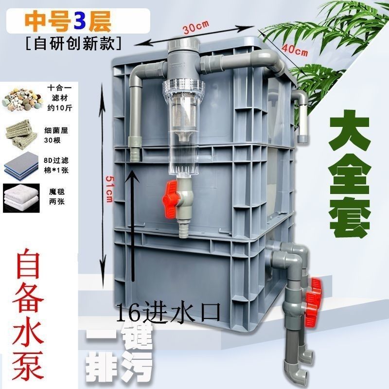 鱼缸过滤器过滤盒滴流盒鱼池水循周转箱净化器清仓分离器室外户外