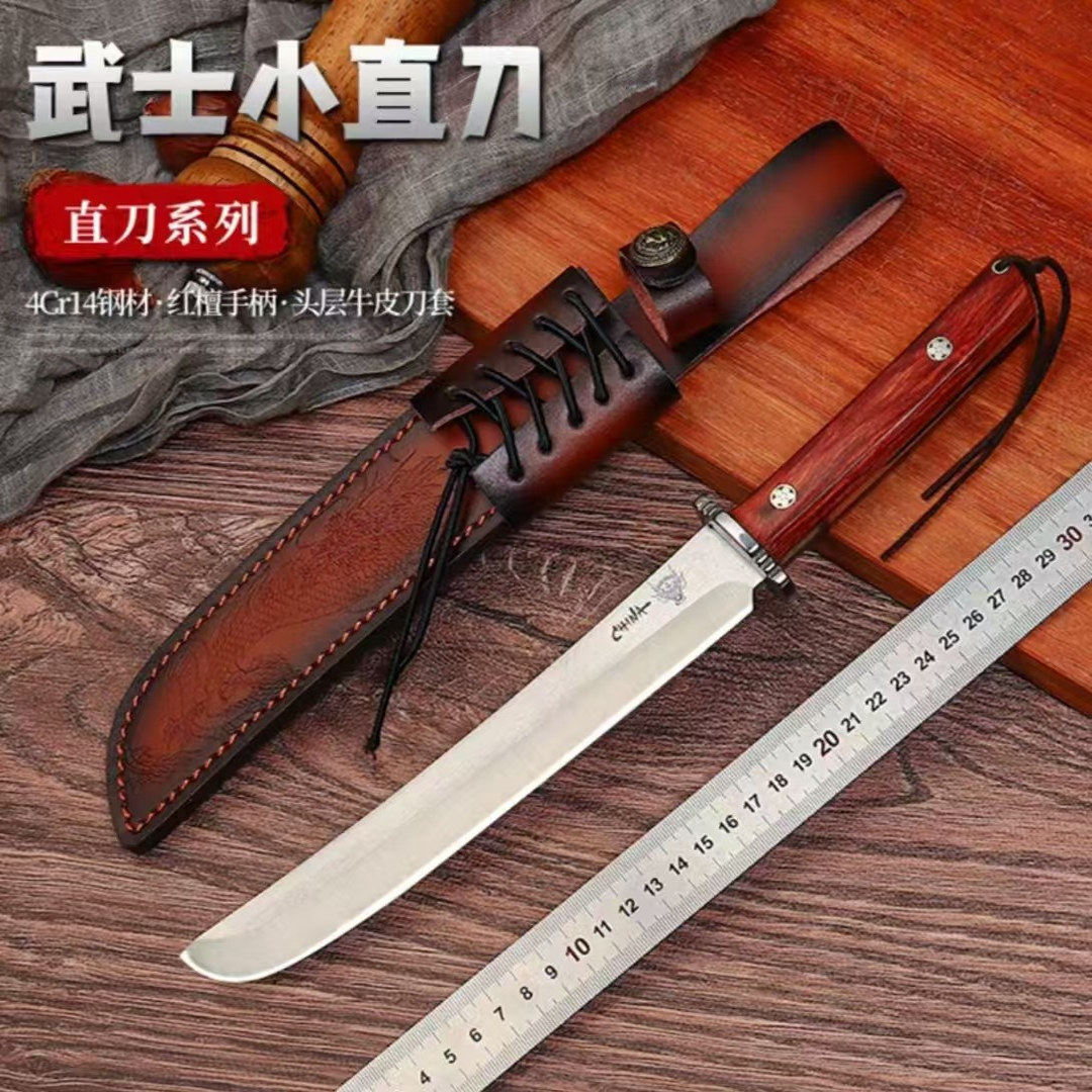 龙泉锻打小刀西瓜刀蒙古手把刀大马士革20cm砍柴刀阳江刀防身军工