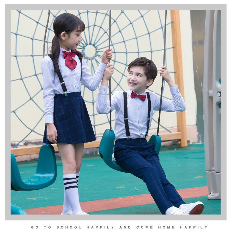 男童女童校服套装儿童朗诵合唱团小学生演出表演服装幼儿园背带裤