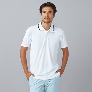 日本26春夏款美津浓男士高尔夫服装罗纹透气舒适网眼时尚修身短袖