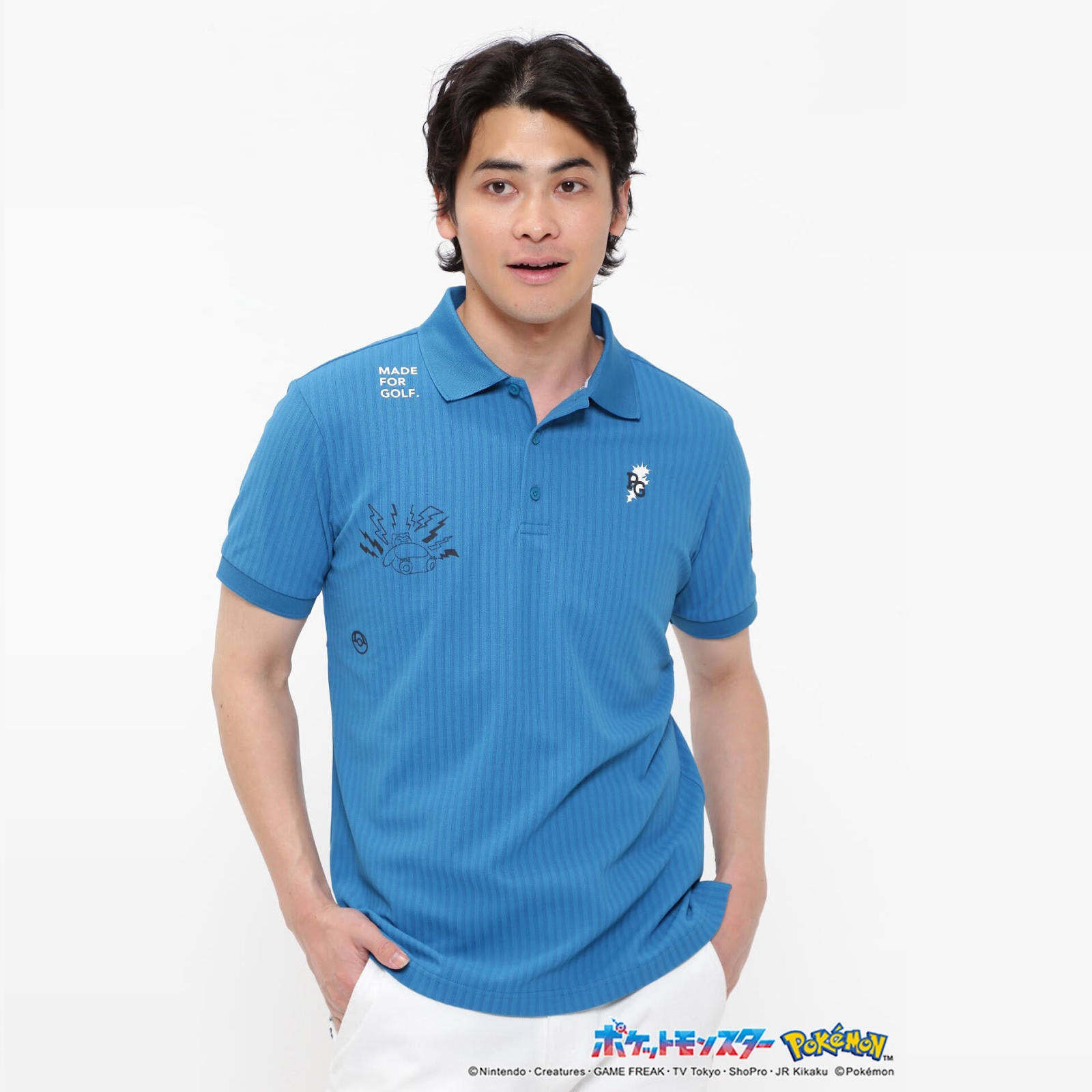 25新款日本代购PEARLY GATES高尔夫服装男士PG口袋妖怪短袖POLO衫