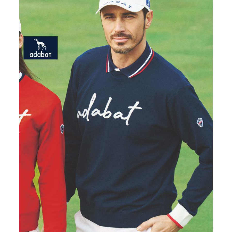 日本正品25年夏款Adabat高尔夫球golf男装长袖圆领针织衫时尚毛衣