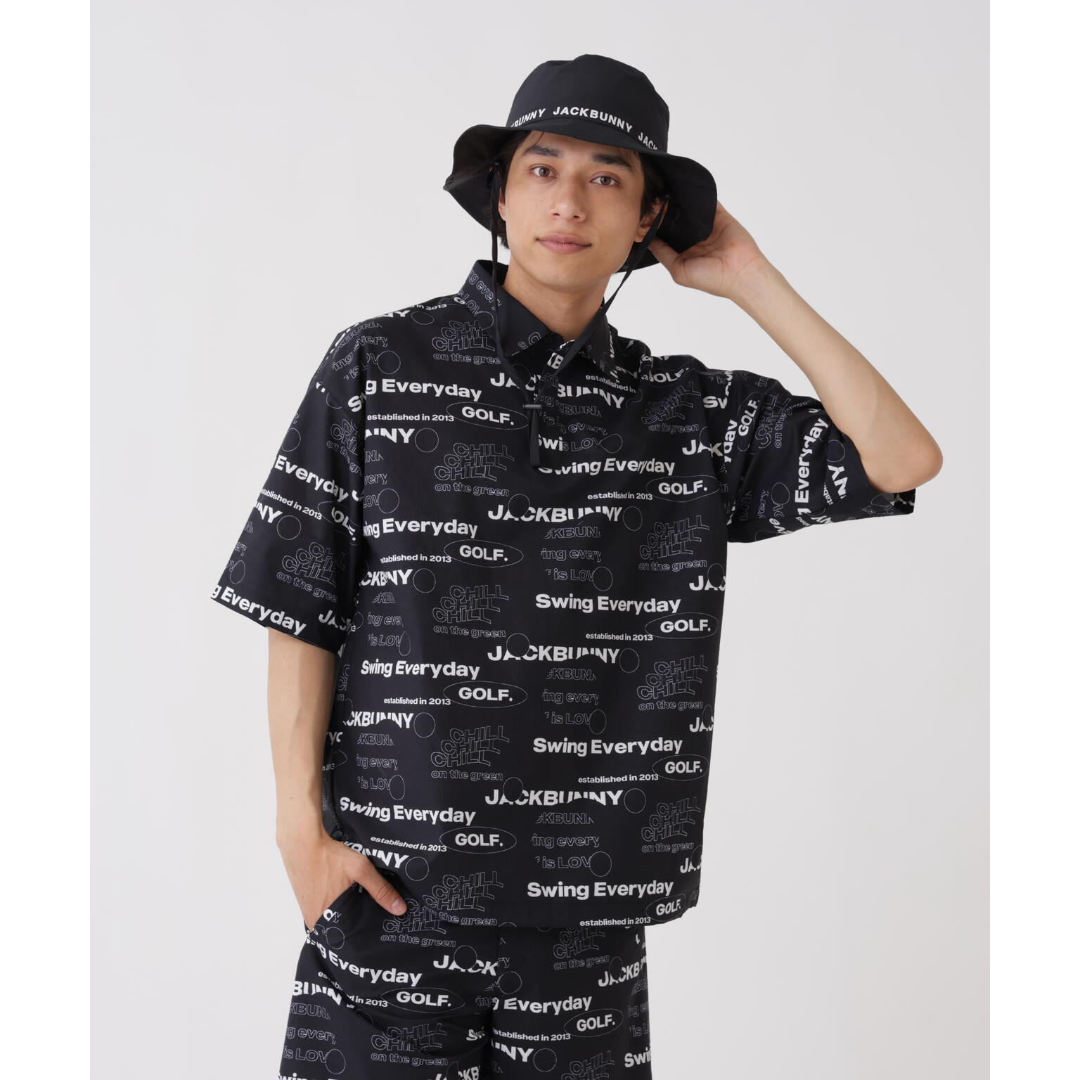 日本26春夏JACK BUNNY男士高尔夫服装经典速干印花凉感短袖POLO衫