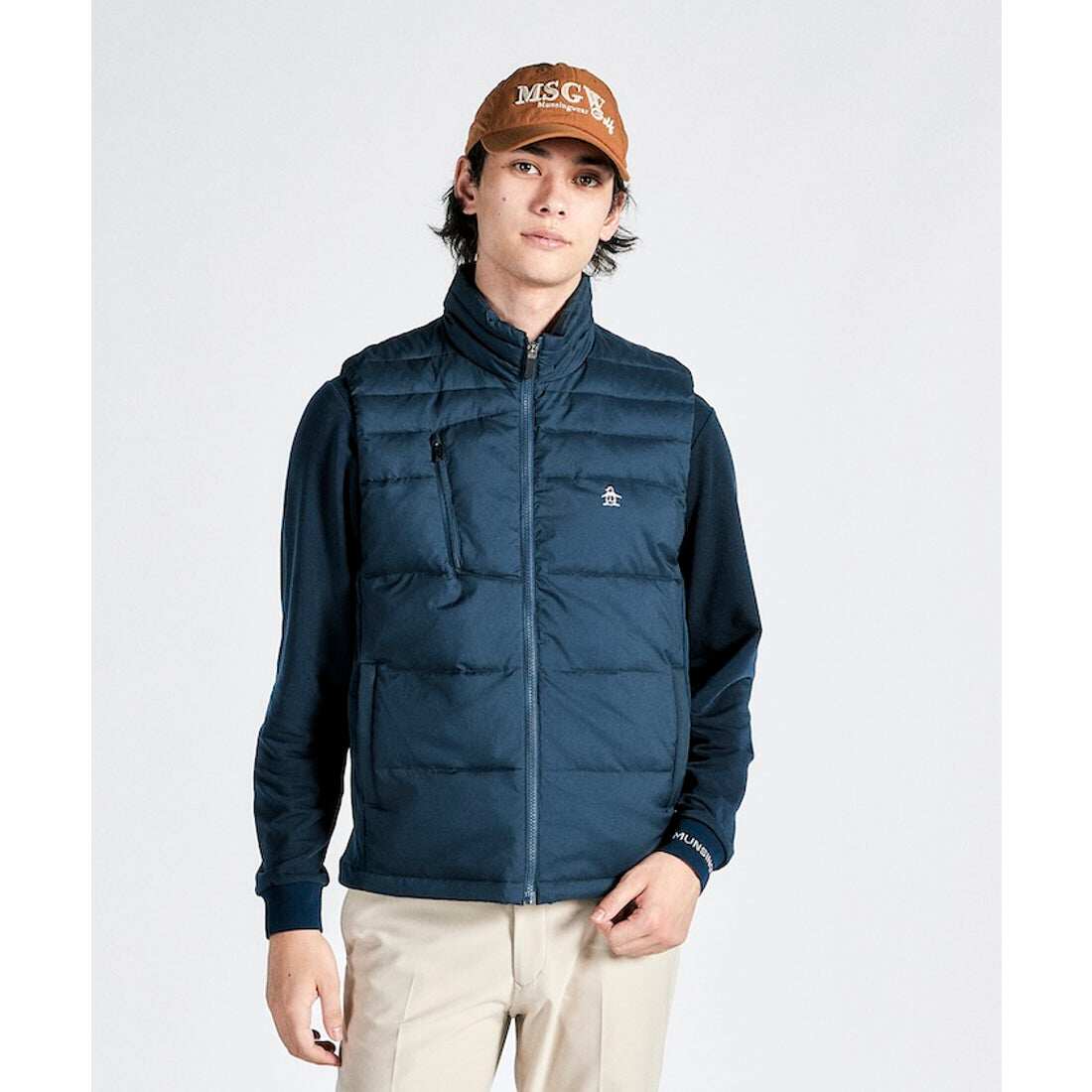 24年秋冬日本代购MUNSINGWEAR/万星威高尔夫服装男士弹力棉质背心