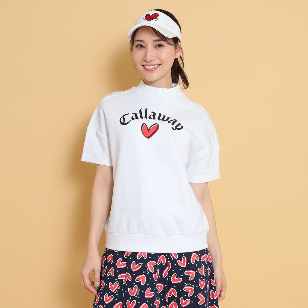 日本代购25年春款Callaway/卡拉威高尔夫服装女士LOVE速干短袖T恤