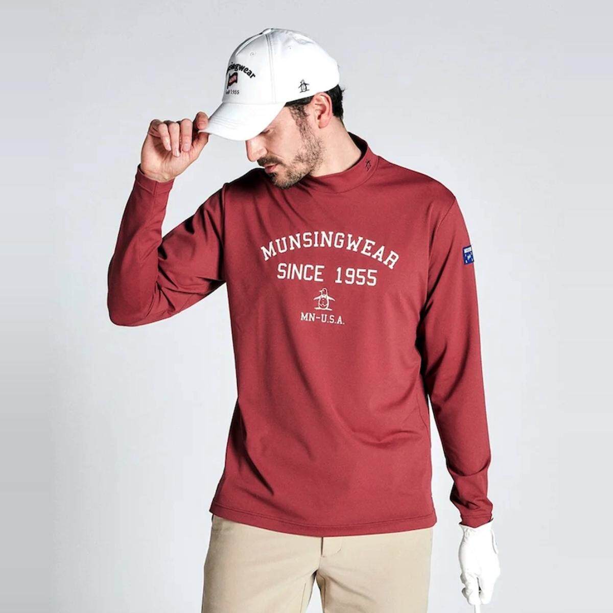 24秋冬日本代购MUNSINGWEAR/万星威高尔夫服装男士小高领长袖衬衫