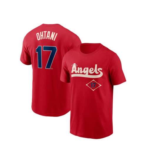 美国职棒大谷翔平天使队短袖t恤签名款23款运动速干棒球服训练衫